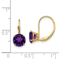 14k 7mm Amethyst Leverback Earrings-XLB113AM