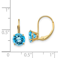 14k 7mm Blue Topaz Leverback Earrings-XLB113BT