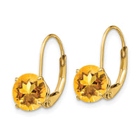 14k 7mm Citrine Leverback Earrings-XLB113CI