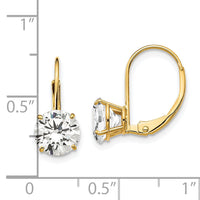 14k 7mm Cubic Zirconia Leverback Earrings-XLB113CZ