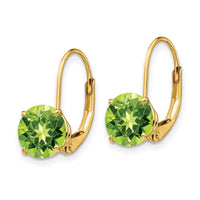 14k 7mm Peridot Leverback Earrings-XLB113PE