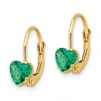 14k 5mm Heart Mount St. Helens Leverback Earrings-XLB120MS
