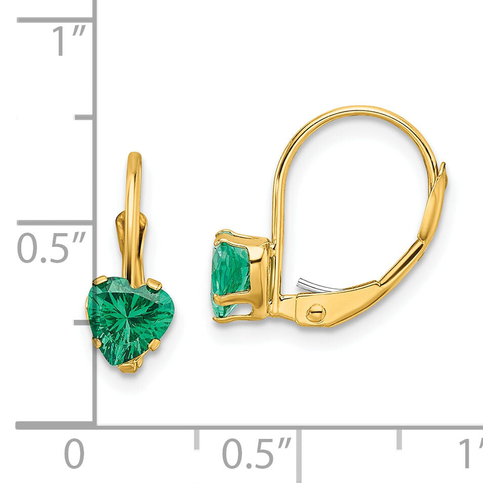 14k 5mm Heart Mount St. Helens Leverback Earrings-XLB120MS