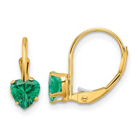 14k 5mm Heart Mount St. Helens Leverback Earrings-XLB120MS