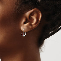 14k White Gold 5mm Heart Garnet Leverback Earrings-XLB120WGA