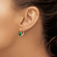 14k 7x5mm Emerald Cut Mount St. Helens Leverback Earrings-XLB124MS