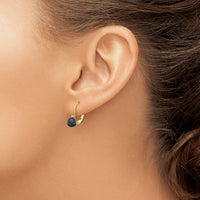 14k 5-6mm Black FW Cultured Pearl AA Diamond Leverback Earrings-XLB50BP/AA
