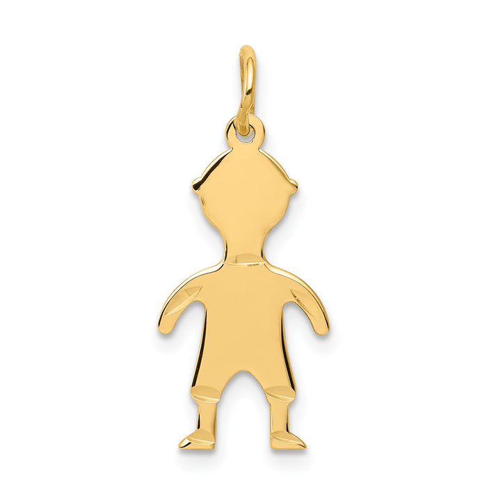 14k .018 Depth Engravable Boy Charm-XM100/18