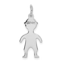 14k White Gold .018 Depth Engravable Boy Charm-XM100/18W