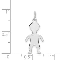 14k White Gold .018 Depth Engravable Boy Charm-XM100/18W