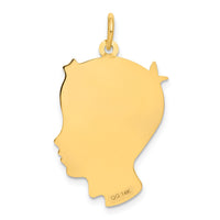 14k .013 Depth Engravable Boy Head Charm-XM101/13
