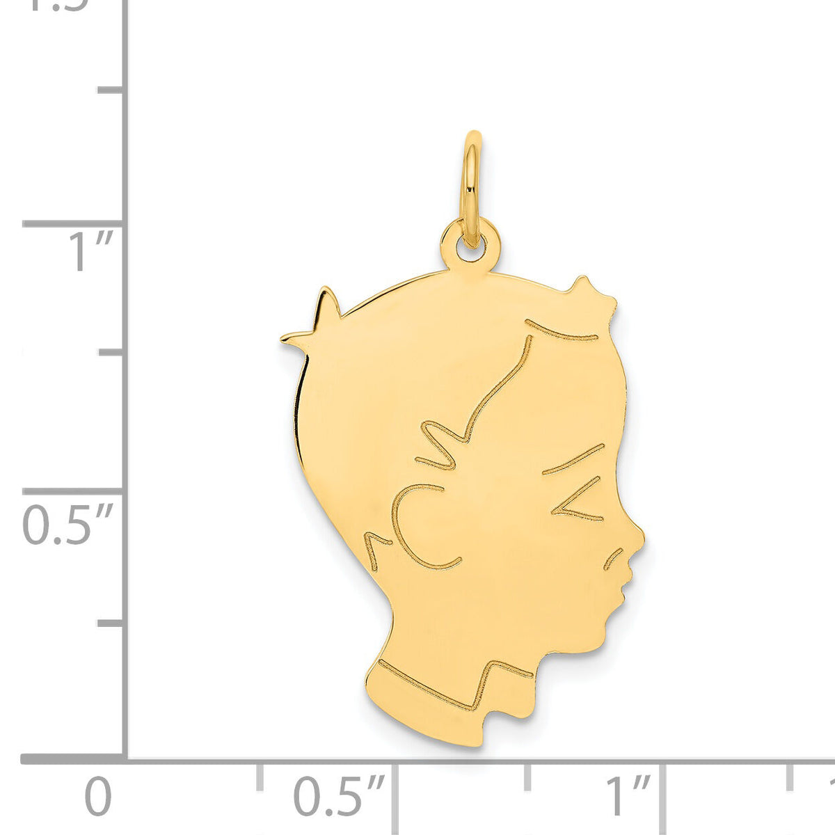 14k .013 Depth Engravable Boy Head Charm-XM101/13