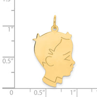 14k .013 Depth Engravable Boy Head Charm-XM101/13