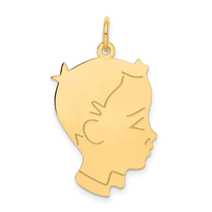 14k .013 Depth Engravable Boy Head Charm-XM101/13