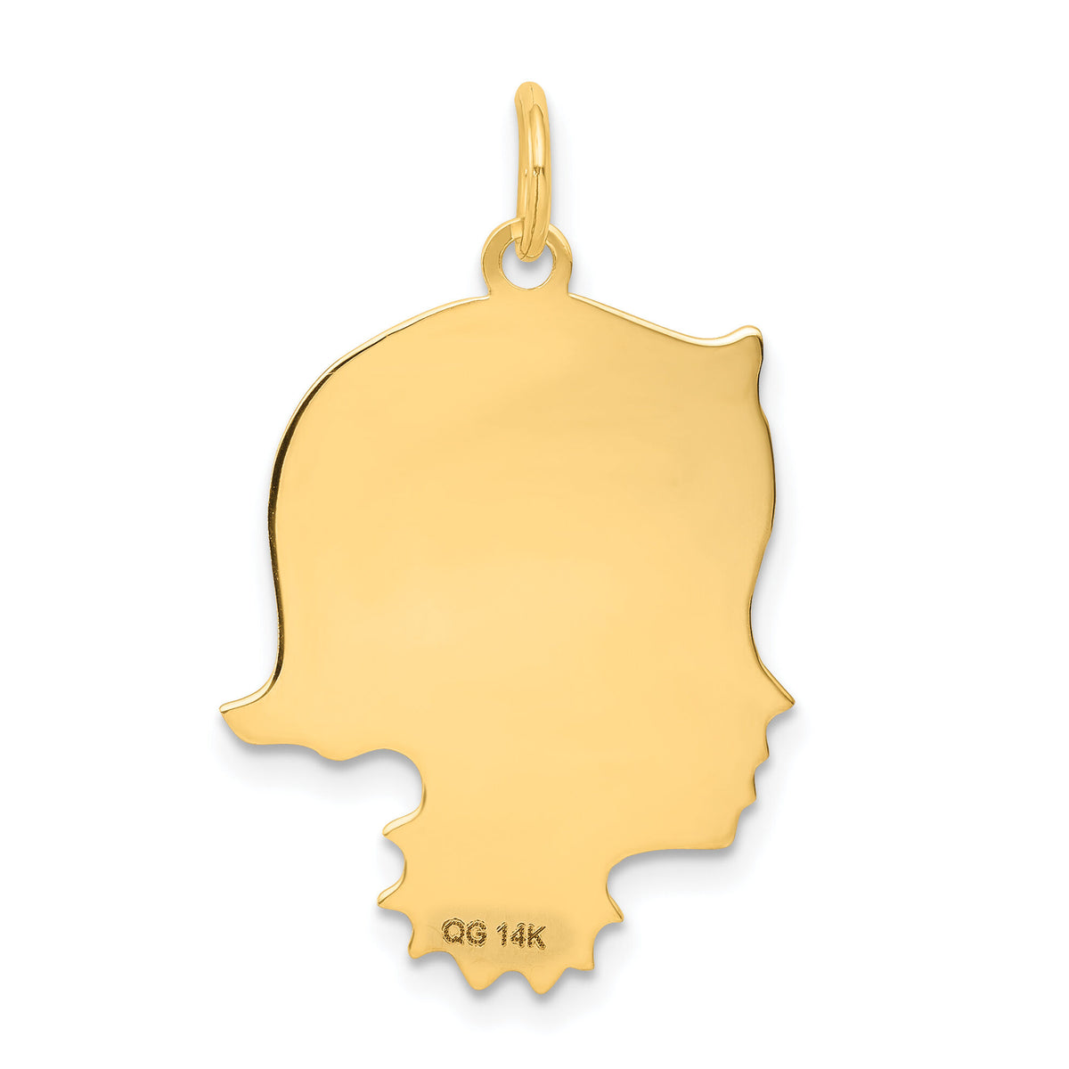 14k .013 Depth Engravable Girl Head Charm-XM102/13
