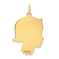 14k .013 Depth Engravable Girl Head Charm-XM102/13