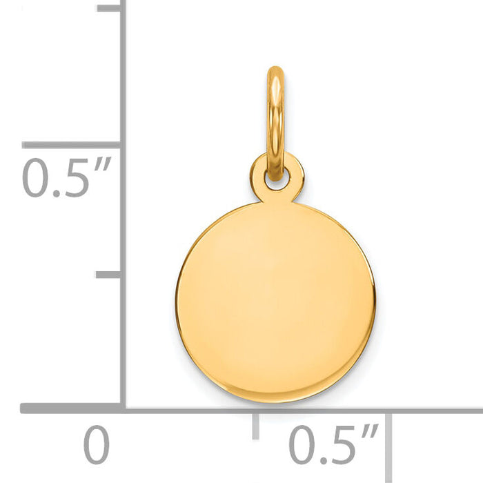 14k Plain .011 Gauge Circular Engravable Disc Charm-XM134/11