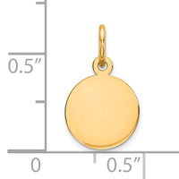 14k Plain .013 Gauge Circular Engravable Disc Charm-XM134/13