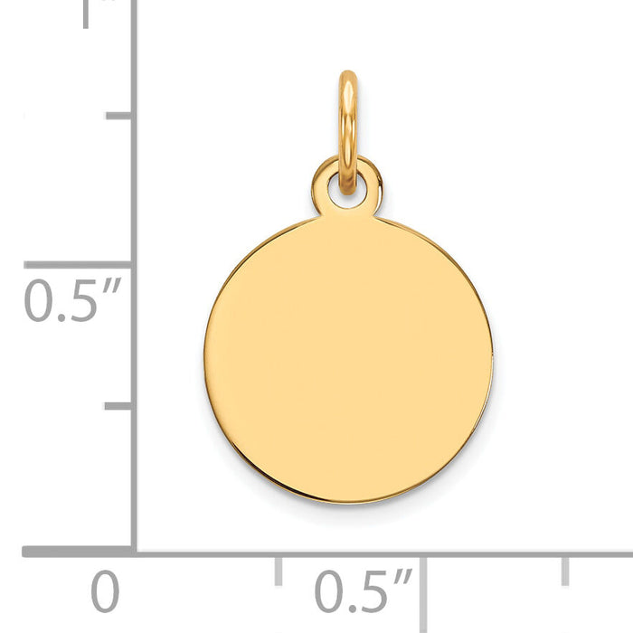 14k Plain .018 Gauge Circular Engravable Disc Charm-XM135/18