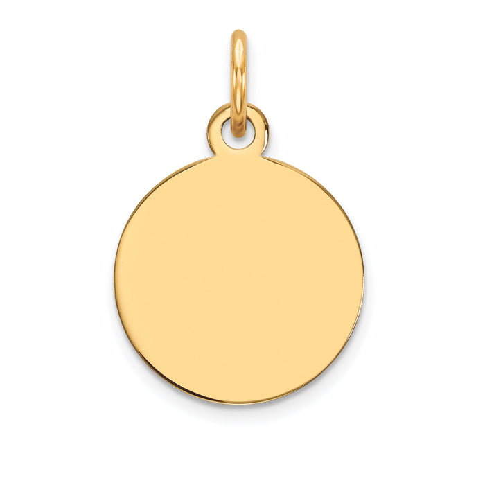 14k Plain .013 Gauge Circular Engravable Disc Charm-XM135/13