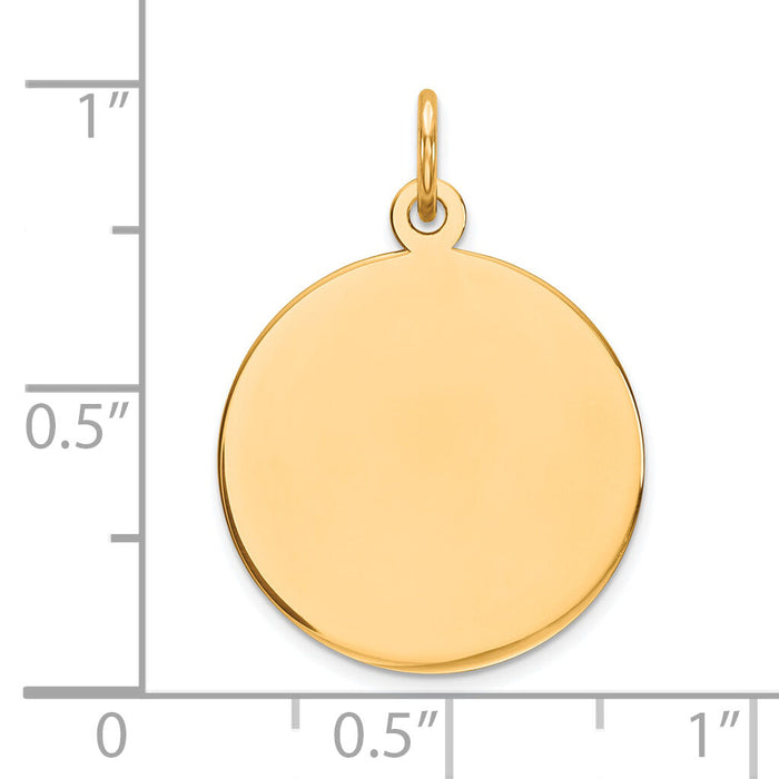 14k Plain .018 Gauge Circular Engravable Disc Charm-XM136/18