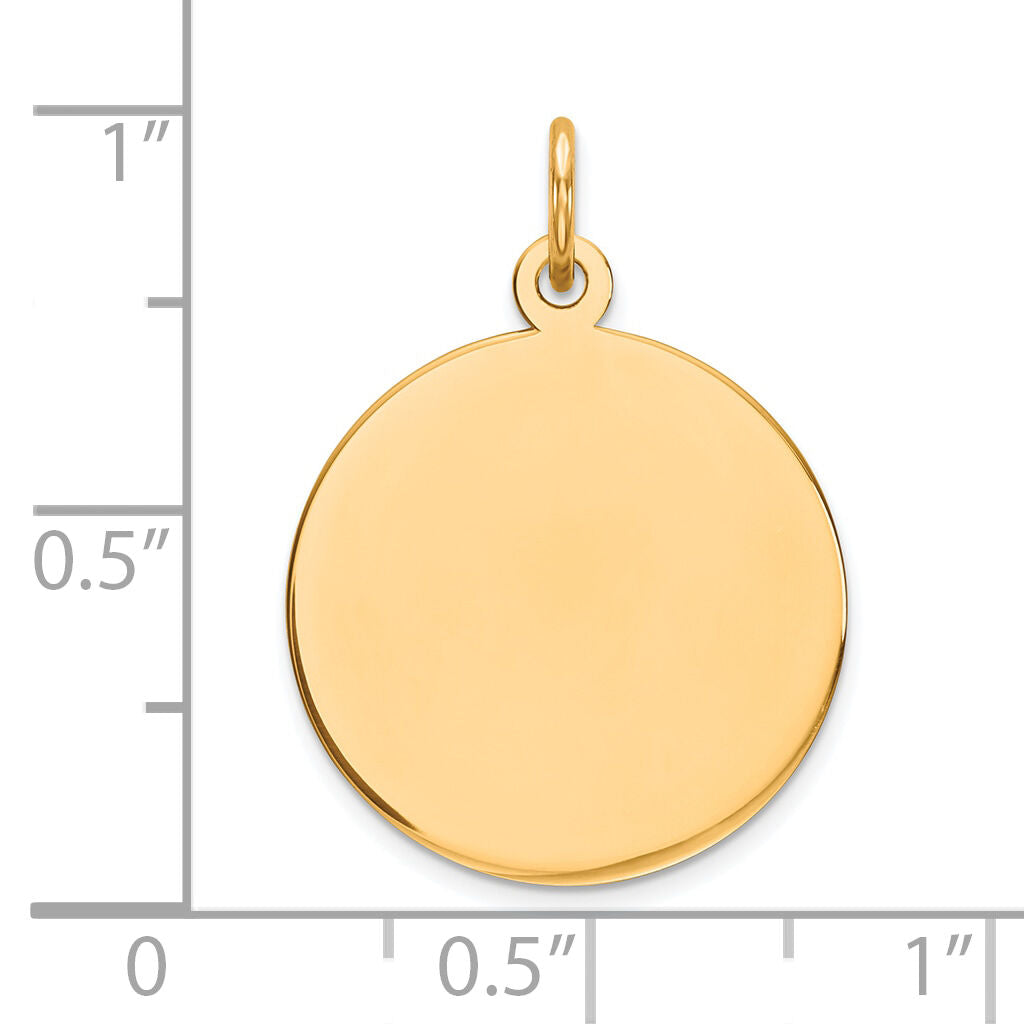 14k Plain .035 Gauge Circular Engravable Disc Charm-XM136/35