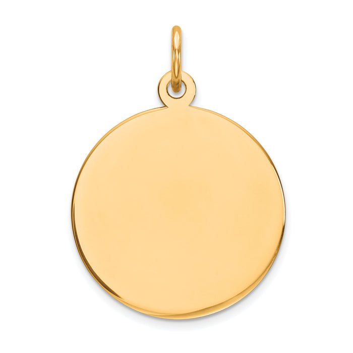 14k Plain .027 Gauge Circular Engravable Disc Charm-XM136/27