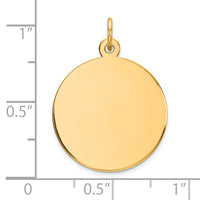 14k Plain .011 Gauge Circular Engravable Disc Charm-XM137/11