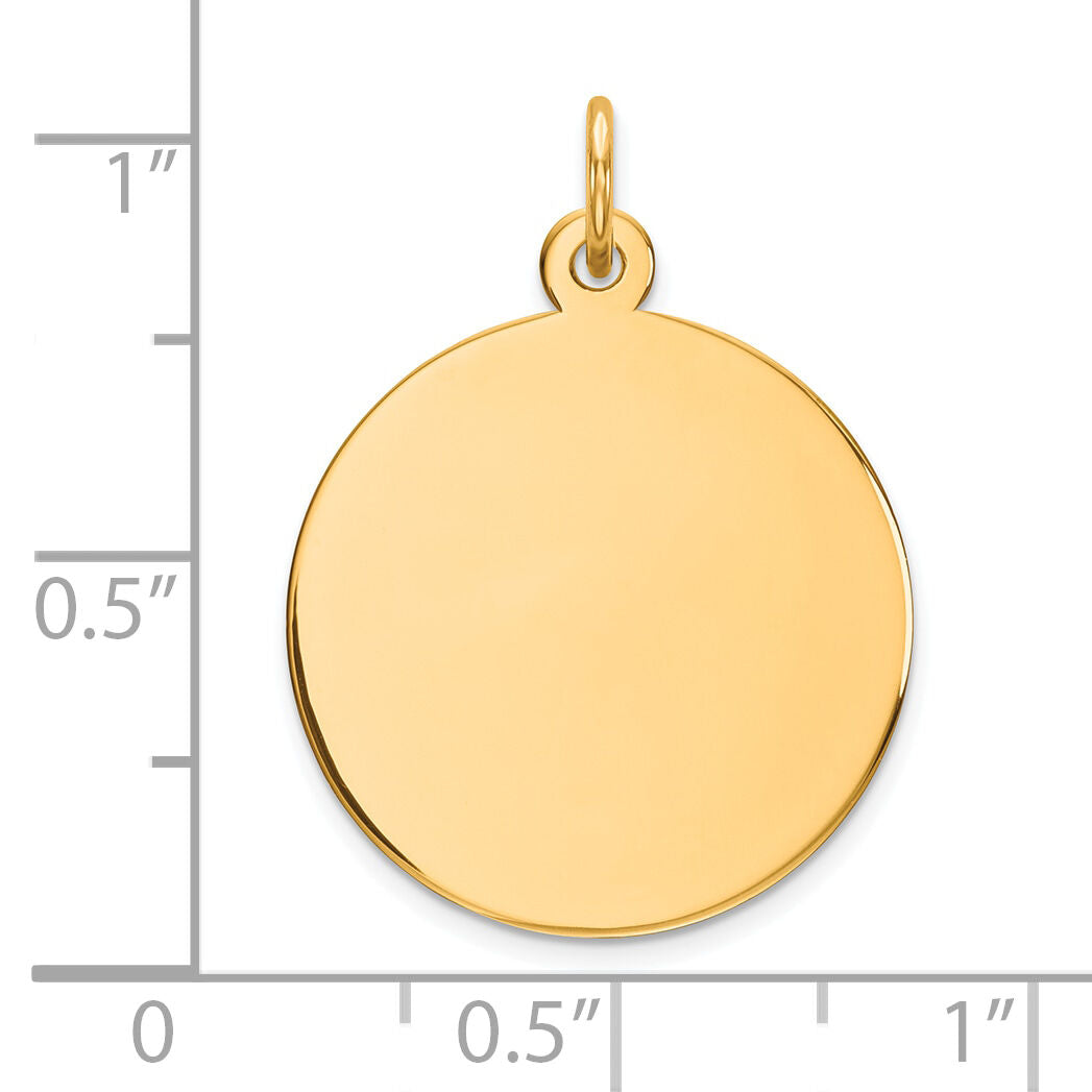 14k Plain .035 Gauge Circular Engravable Disc Charm-XM137/35