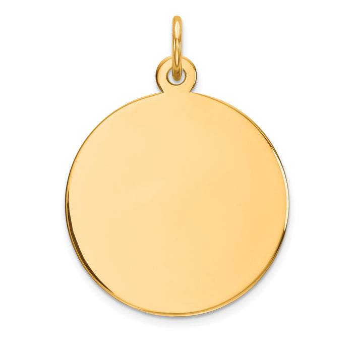 14k Plain .027 Gauge Circular Engravable Disc Charm-XM137/27