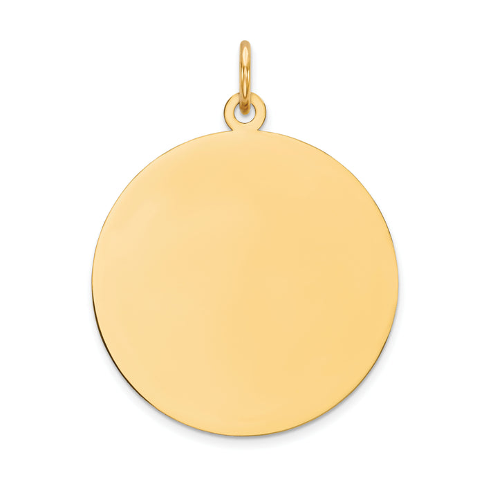 14k Plain .018 Gauge Circular Engravable Disc Charm-XM139/18