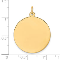 14k Plain .027 Gauge Circular Engravable Disc Charm-XM140/27
