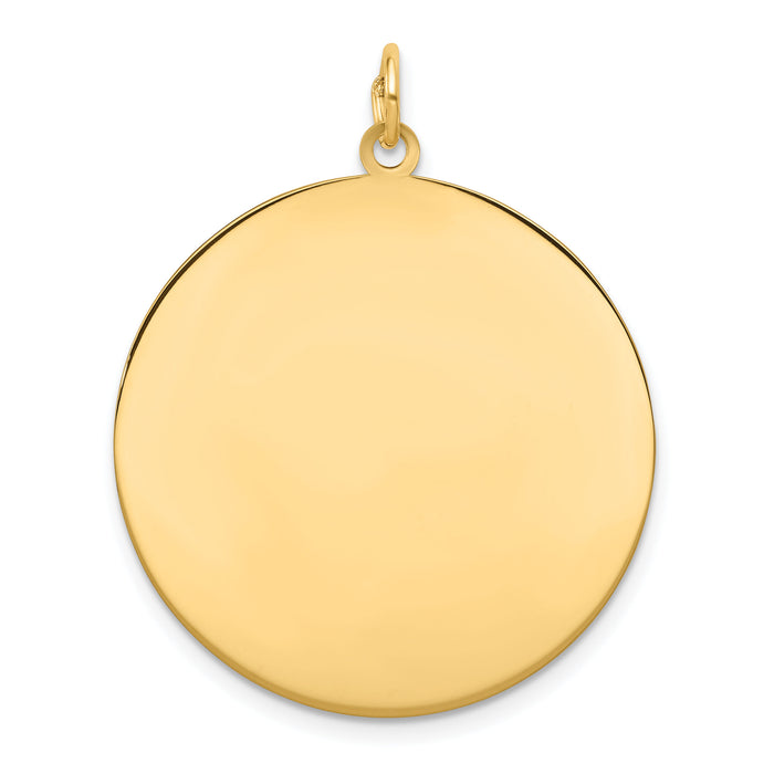 14k Plain .035 Gauge Circular Engravable Disc Charm-XM141/35