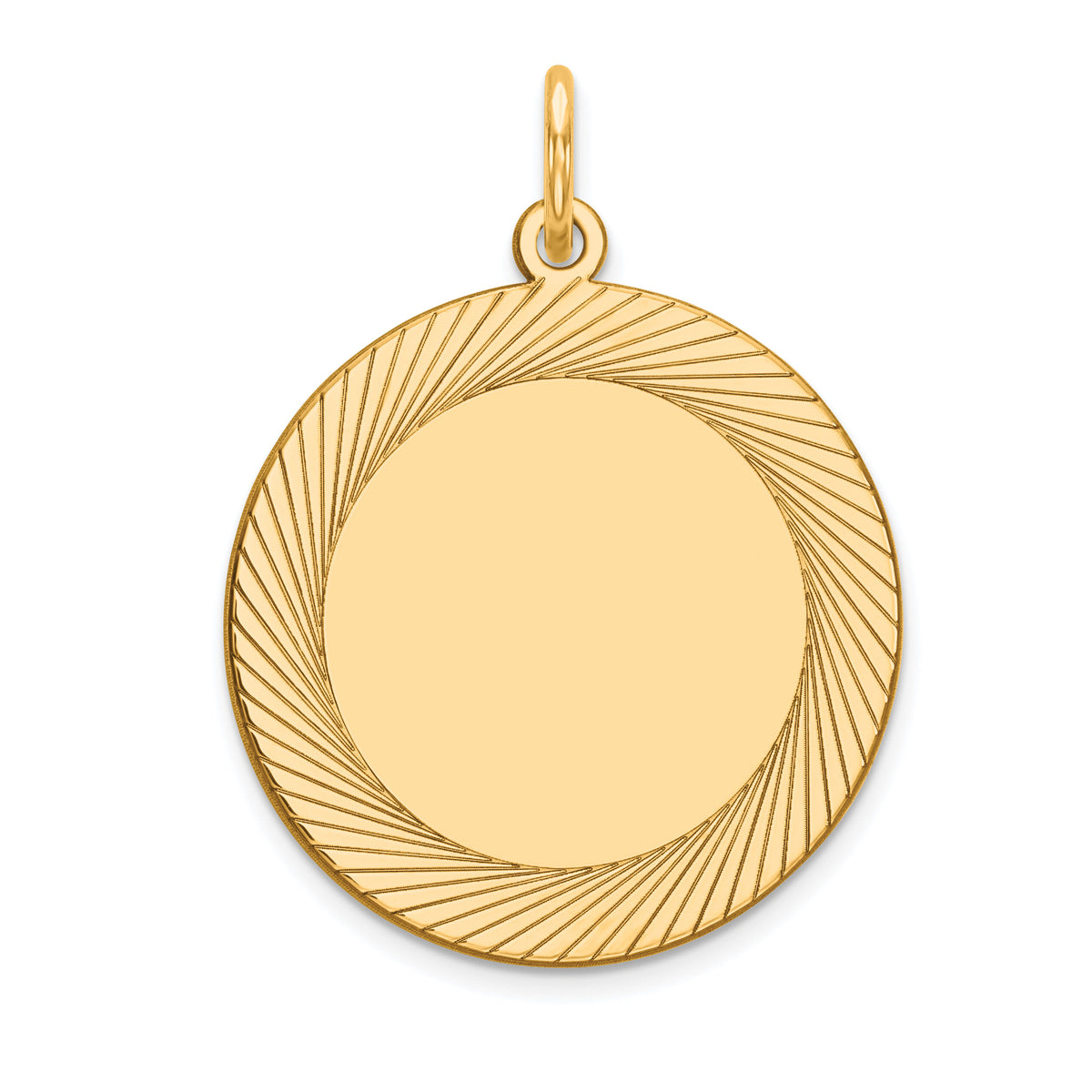 14k Etched Design .018 Gauge Circular Engravable Disc Charm-XM143/18