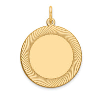 14k Etched Design .027 Gauge Circular Engravable Disc Charm-XM143/27