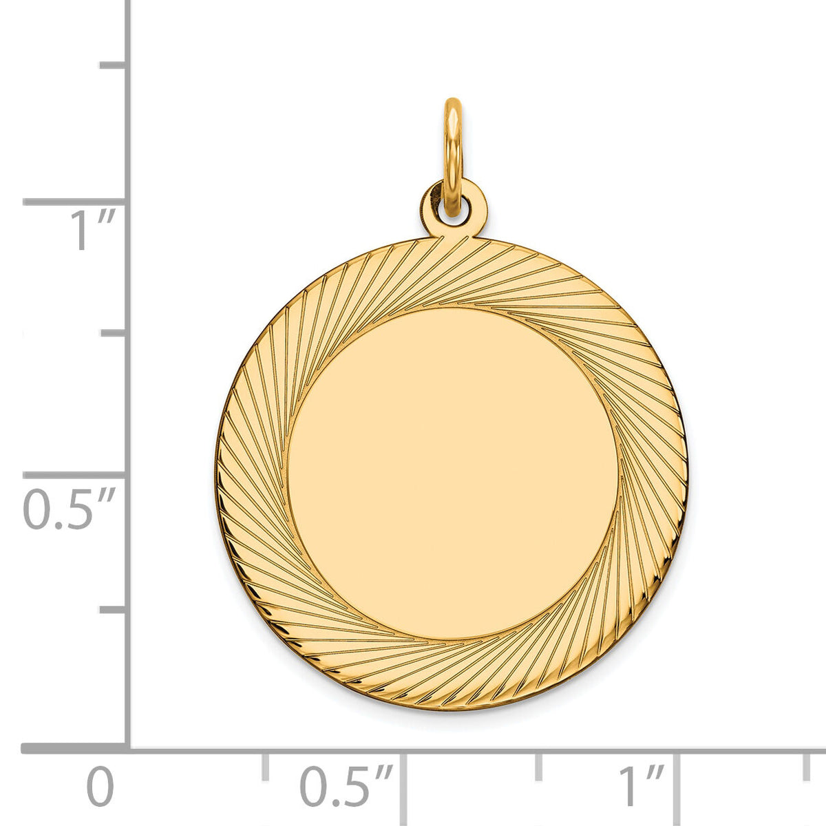 14k Etched Design .027 Gauge Circular Engravable Disc Charm-XM144/27