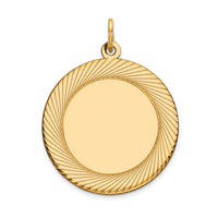14k Etched Design .027 Gauge Circular Engravable Disc Charm-XM144/27