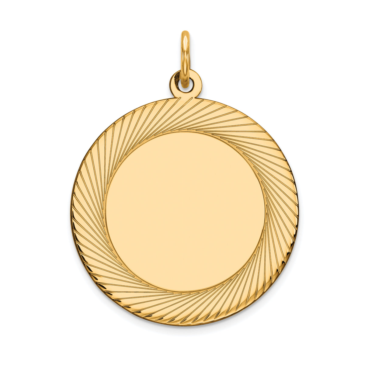 14k Etched Design .018 Gauge Circular Engravable Disc Charm-XM144/18