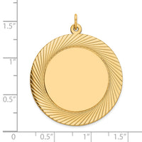 14k Etched Design .027 Gauge Circular Engravable Disc Charm-XM146/27