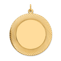 14k Etched Design .027 Gauge Circular Engravable Disc Charm-XM146/27