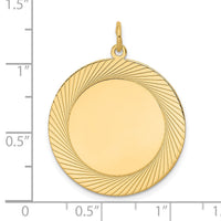 14k Etched Design .027 Gauge Circular Engravable Disc Charm-XM147/27