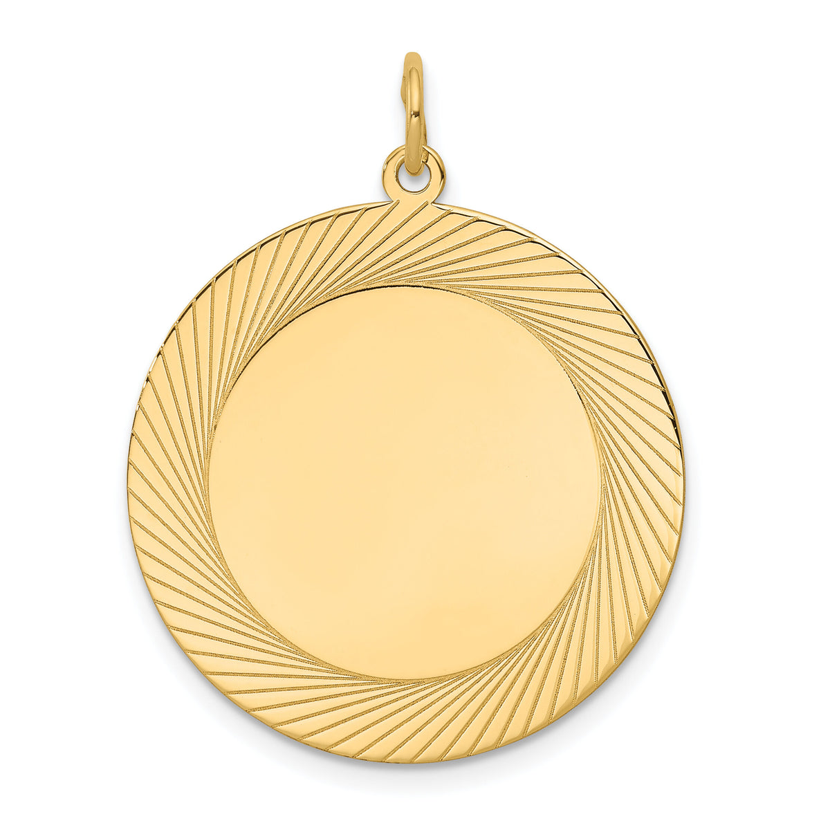 14k Etched Design .027 Gauge Circular Engravable Disc Charm-XM147/27