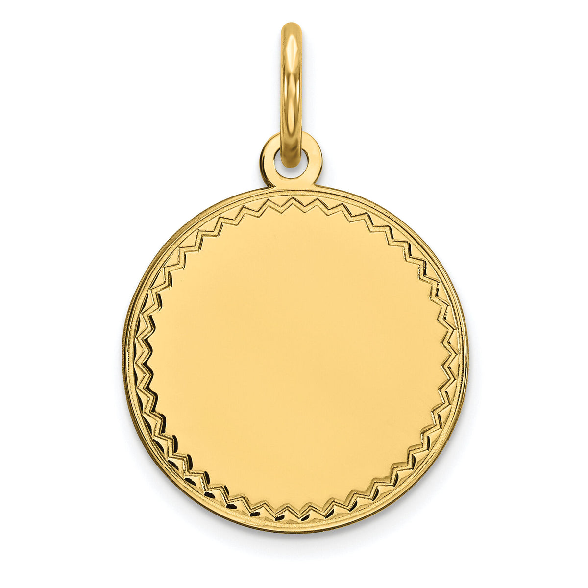 14k Plain .018 Gauge Engravable Round Disc Charm-XM148/18