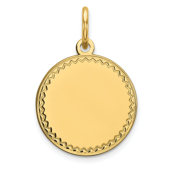 14k Plain .009 Gauge Engravable Round Disc Charm-XM148/09