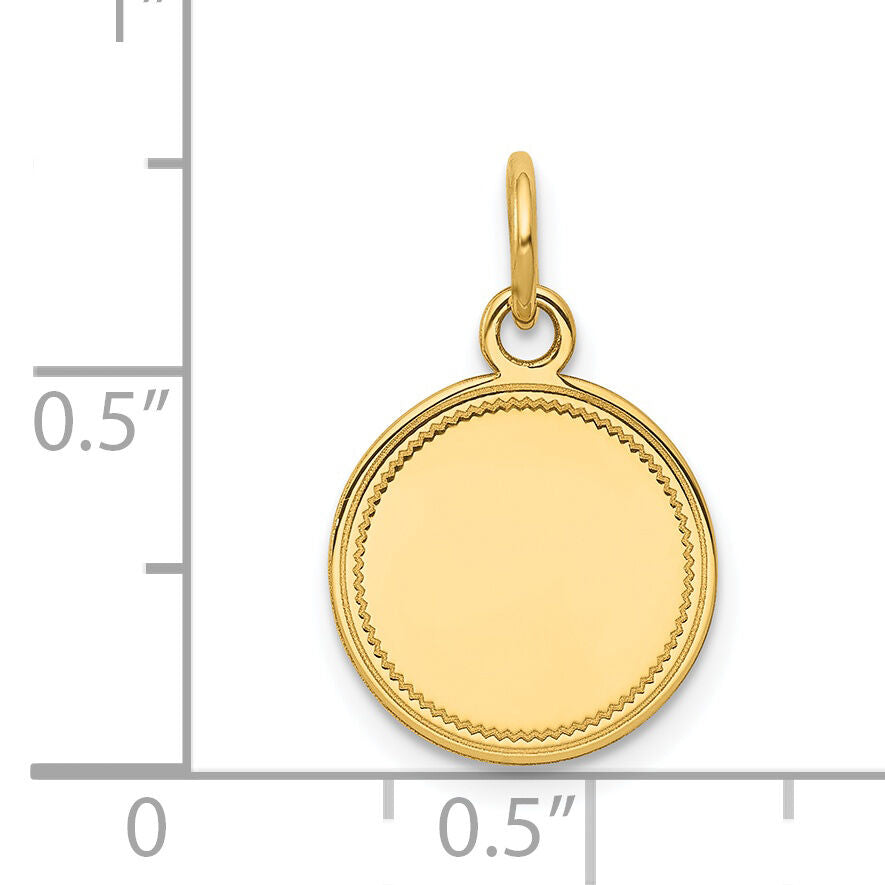 14k Plain .011 Gauge Engravable Round Disc Charm-XM149/11