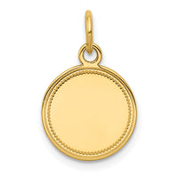 14k Plain .013 Gauge Engravable Round Disc Charm-XM149/13