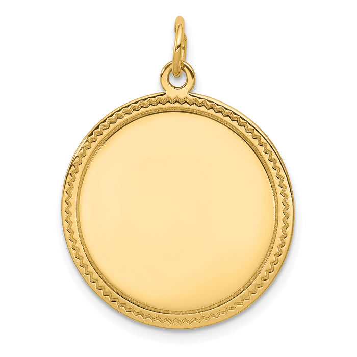 14k Plain .013 Gauge Engravable Round Disc Charm-XM150/13