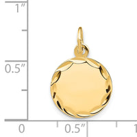 14k Etched .011 Gauge Engravable Round Disc Charm-XM153/11