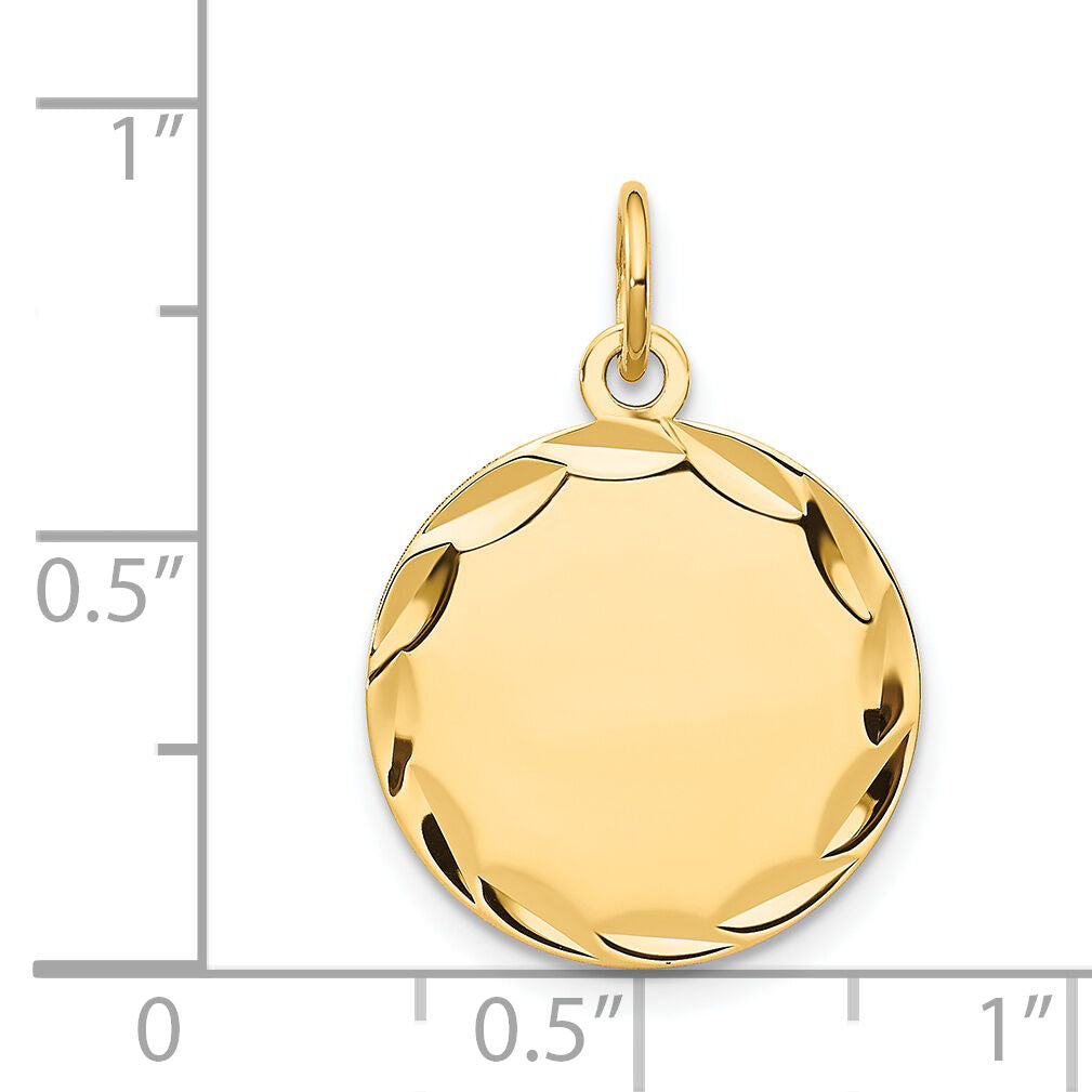 14k Etched .011 Gauge Engravable Round Disc Charm-XM154/11
