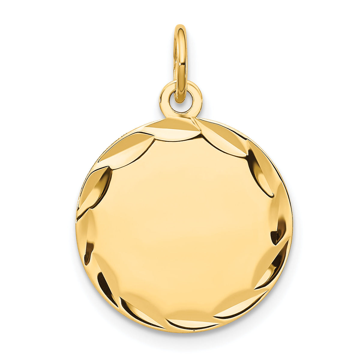 14k Etched .027 Gauge Engravable Round Disc Charm-XM154/27